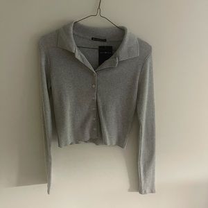 NWT Women’s Brandy Melville grey long sleeve polo